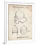 PP716-Vintage Parchment Baseball Helmet Patent Poster-Cole Borders-Framed Giclee Print