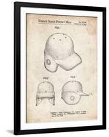 PP716-Vintage Parchment Baseball Helmet Patent Poster-Cole Borders-Framed Giclee Print