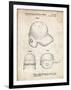 PP716-Vintage Parchment Baseball Helmet Patent Poster-Cole Borders-Framed Giclee Print