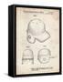 PP716-Vintage Parchment Baseball Helmet Patent Poster-Cole Borders-Framed Stretched Canvas