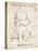 PP716-Vintage Parchment Baseball Helmet Patent Poster-Cole Borders-Stretched Canvas