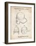 PP716-Vintage Parchment Baseball Helmet Patent Poster-Cole Borders-Framed Giclee Print