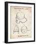 PP716-Vintage Parchment Baseball Helmet Patent Poster-Cole Borders-Framed Giclee Print