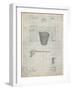 PP717-Antique Grid Parchment Basketball Goal Patent Poster-Cole Borders-Framed Premium Giclee Print