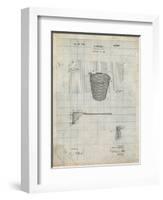 PP717-Antique Grid Parchment Basketball Goal Patent Poster-Cole Borders-Framed Giclee Print