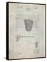 PP717-Antique Grid Parchment Basketball Goal Patent Poster-Cole Borders-Framed Stretched Canvas