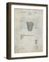PP717-Antique Grid Parchment Basketball Goal Patent Poster-Cole Borders-Framed Giclee Print