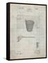 PP717-Antique Grid Parchment Basketball Goal Patent Poster-Cole Borders-Framed Stretched Canvas