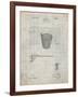 PP717-Antique Grid Parchment Basketball Goal Patent Poster-Cole Borders-Framed Giclee Print