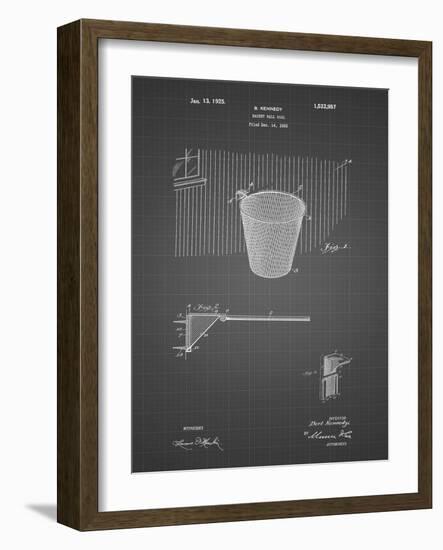 PP717-Black Grid Basketball Goal Patent Poster-Cole Borders-Framed Giclee Print