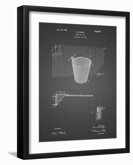 PP717-Black Grid Basketball Goal Patent Poster-Cole Borders-Framed Giclee Print