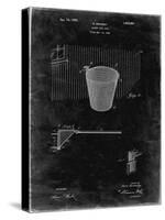 PP717-Black Grunge Basketball Goal Patent Poster-Cole Borders-Stretched Canvas