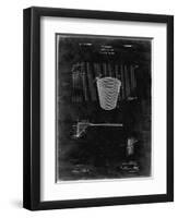 PP717-Black Grunge Basketball Goal Patent Poster-Cole Borders-Framed Premium Giclee Print