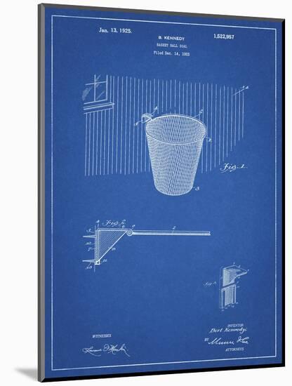 PP717-Blueprint Basketball Goal Patent Poster-Cole Borders-Mounted Giclee Print