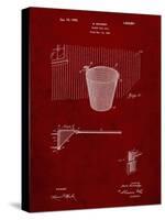 PP717-Burgundy Basketball Goal Patent Poster-Cole Borders-Stretched Canvas