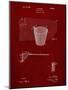 PP717-Burgundy Basketball Goal Patent Poster-Cole Borders-Mounted Premium Giclee Print