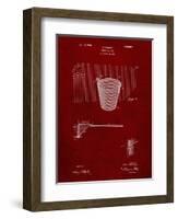 PP717-Burgundy Basketball Goal Patent Poster-Cole Borders-Framed Giclee Print