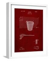 PP717-Burgundy Basketball Goal Patent Poster-Cole Borders-Framed Giclee Print