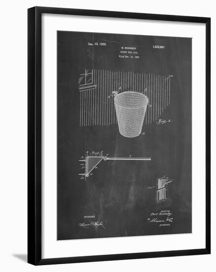 PP717-Chalkboard Basketball Goal Patent Poster-Cole Borders-Framed Giclee Print