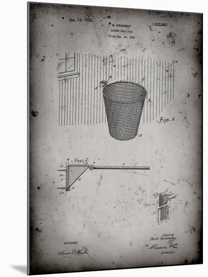 PP717-Faded Grey Basketball Goal Patent Poster-Cole Borders-Mounted Giclee Print