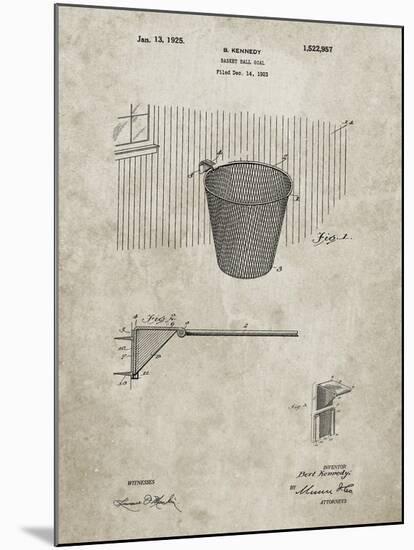 PP717-Sandstone Basketball Goal Patent Poster-Cole Borders-Mounted Giclee Print