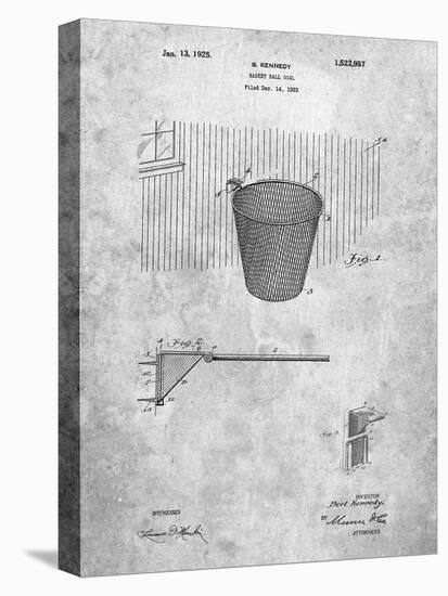 PP717-Slate Basketball Goal Patent Poster-Cole Borders-Stretched Canvas