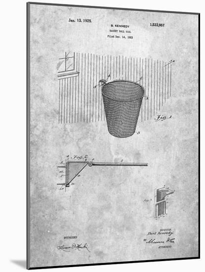 PP717-Slate Basketball Goal Patent Poster-Cole Borders-Mounted Giclee Print