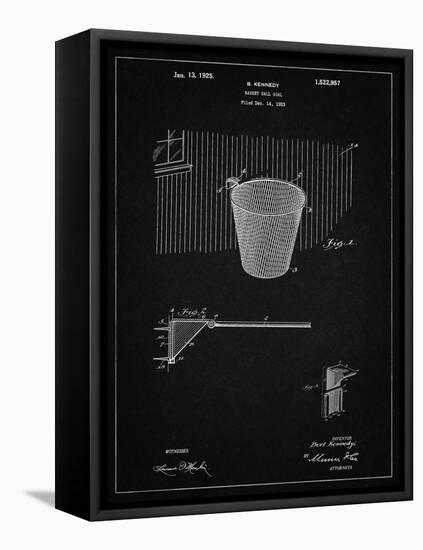 PP717-Vintage Black Basketball Goal Patent Poster-Cole Borders-Framed Stretched Canvas