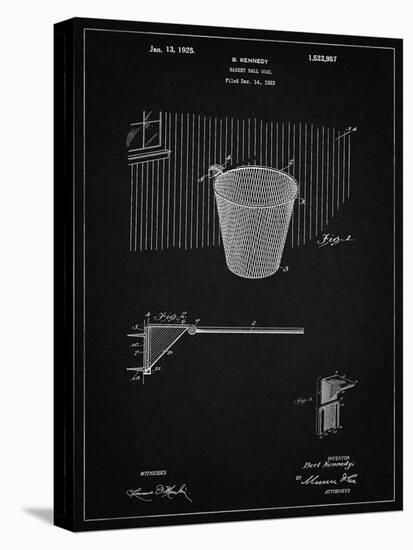 PP717-Vintage Black Basketball Goal Patent Poster-Cole Borders-Stretched Canvas