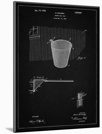 PP717-Vintage Black Basketball Goal Patent Poster-Cole Borders-Mounted Giclee Print