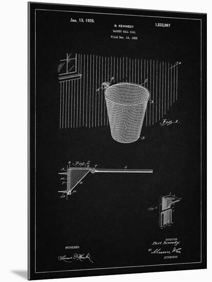 PP717-Vintage Black Basketball Goal Patent Poster-Cole Borders-Mounted Giclee Print