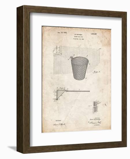 PP717-Vintage Parchment Basketball Goal Patent Poster-Cole Borders-Framed Giclee Print