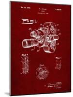 PP72-Burgundy Bell and Howell Color Filter Camera Patent Poster-Cole Borders-Mounted Giclee Print