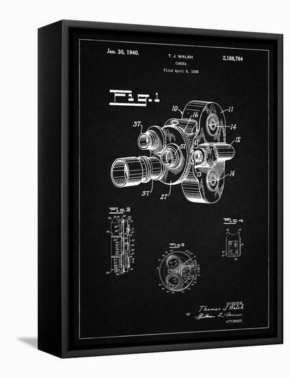 PP72-Vintage Black Bell and Howell Color Filter Camera Patent Poster-Cole Borders-Framed Stretched Canvas