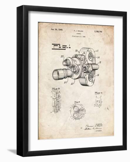 PP72-Vintage Parchment Bell and Howell Color Filter Camera Patent Poster-Cole Borders-Framed Giclee Print