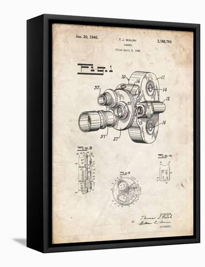 PP72-Vintage Parchment Bell and Howell Color Filter Camera Patent Poster-Cole Borders-Framed Stretched Canvas