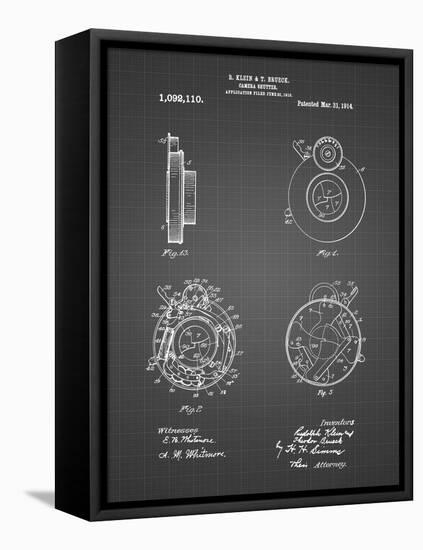 PP720-Black Grid Bausch and Lomb Camera Shutter Patent Poster-Cole Borders-Framed Stretched Canvas