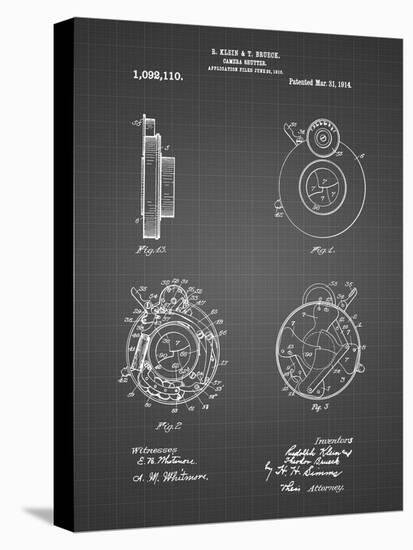 PP720-Black Grid Bausch and Lomb Camera Shutter Patent Poster-Cole Borders-Stretched Canvas