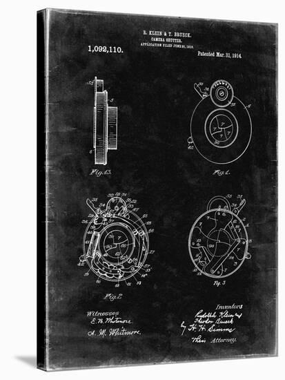 PP720-Black Grunge Bausch and Lomb Camera Shutter Patent Poster-Cole Borders-Stretched Canvas