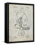 PP73-Antique Grid Parchment Football Leather Helmet 1927 Patent Poster-Cole Borders-Framed Stretched Canvas