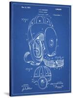 PP73-Blueprint Football Leather Helmet 1927 Patent Poster-Cole Borders-Stretched Canvas