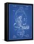 PP73-Blueprint Football Leather Helmet 1927 Patent Poster-Cole Borders-Framed Stretched Canvas