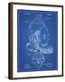 PP73-Blueprint Football Leather Helmet 1927 Patent Poster-Cole Borders-Framed Giclee Print