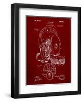 PP73-Burgundy Football Leather Helmet 1927 Patent Poster-Cole Borders-Framed Giclee Print