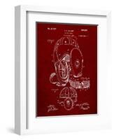 PP73-Burgundy Football Leather Helmet 1927 Patent Poster-Cole Borders-Framed Giclee Print