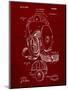 PP73-Burgundy Football Leather Helmet 1927 Patent Poster-Cole Borders-Mounted Giclee Print