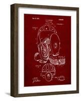 PP73-Burgundy Football Leather Helmet 1927 Patent Poster-Cole Borders-Framed Giclee Print