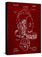 PP73-Burgundy Football Leather Helmet 1927 Patent Poster-Cole Borders-Stretched Canvas