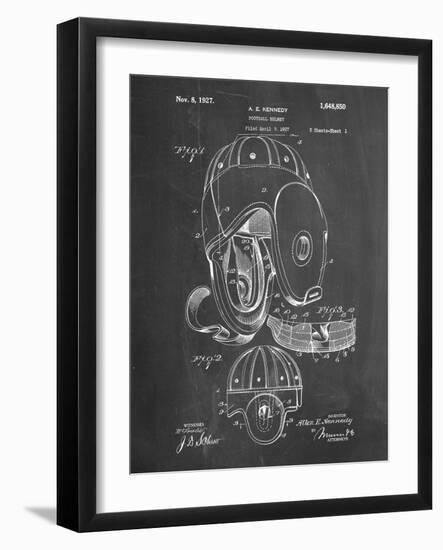 PP73-Chalkboard Football Leather Helmet 1927 Patent Poster-Cole Borders-Framed Giclee Print