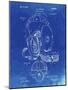 PP73-Faded Blueprint Football Leather Helmet 1927 Patent Poster-Cole Borders-Mounted Giclee Print